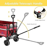 Vista 28 de Carrito plegable con ruedas plegable – Carros plegables resistentes para comestibles, deportes, jardín, compras, camping