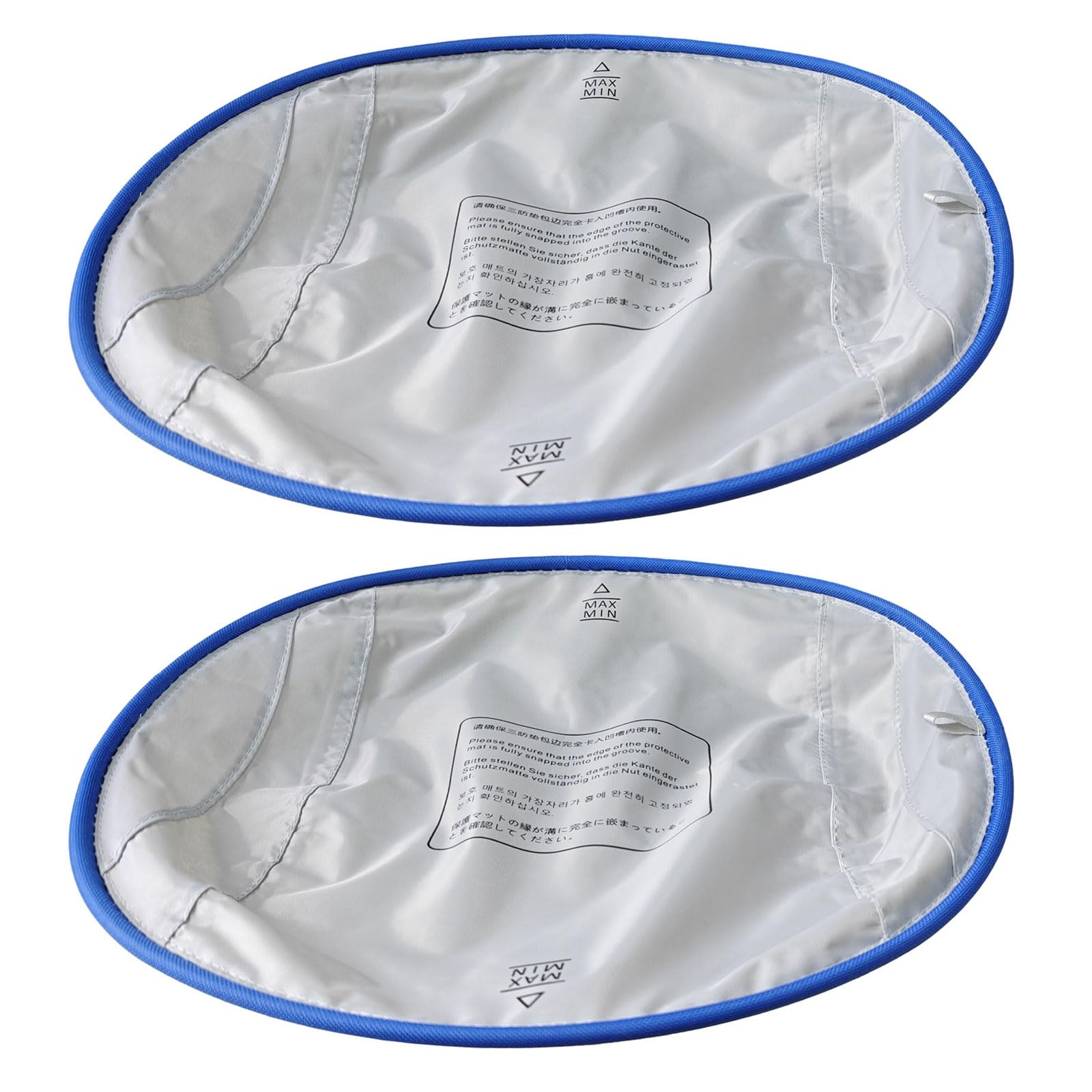 Oxxggkao Indoor Litter Box Mat Set for Cats, 2 Pack Oval Pads for Floor Coverage Around Automatic Litter Box Areas with Blue Trim for Home Use