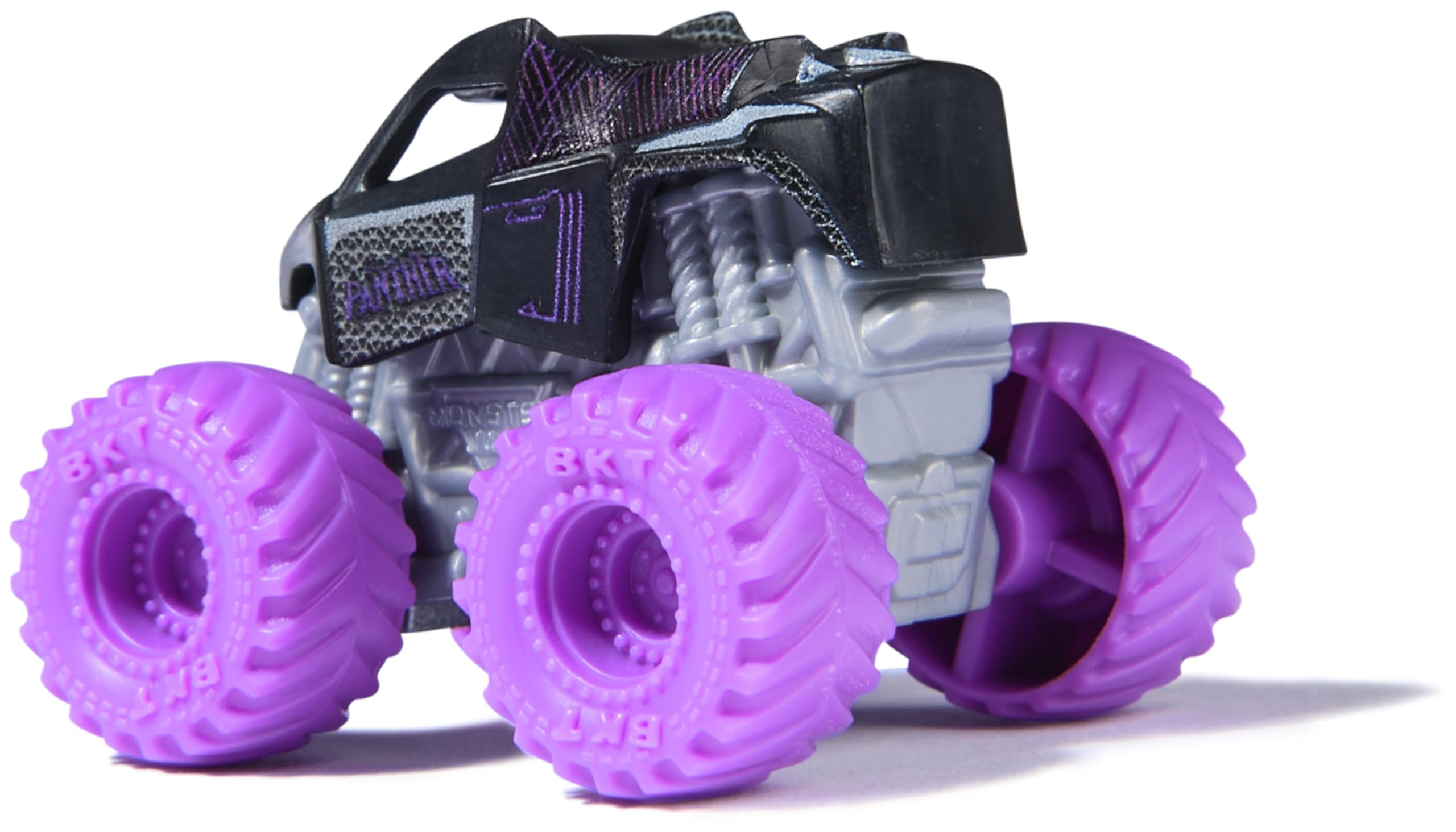 MONSTER JAM - Pack 3 Coches Monster Truck Marvel Oficial Escala 1:87 Metálicos: Black Panther, Capitán América y Iron Man - Coches para Niños - Juegos Infantiles - Juguetes Niños 3 años + — view 8