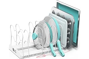 Simple Houseware Adjustable Space Saver Organizer for Kitchen Pans and Pots