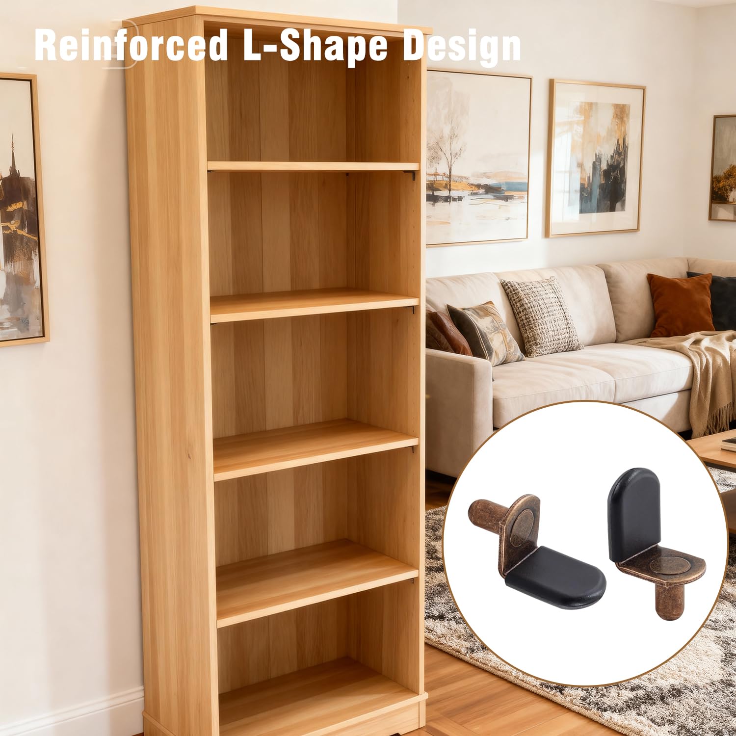 Shelf Support Pegs - 40 Pack L-Shaped -5