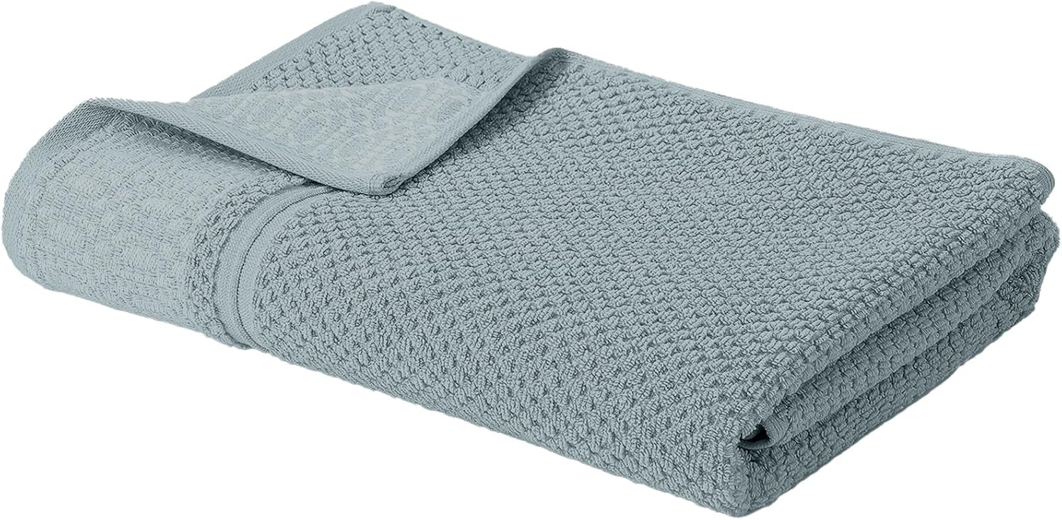 Modern Threads Astra 6-Piece 100% Cotton Towel Set – Jacquard Geometric Pattern – Includes 2 Bath Towels, 2 Hand Towels, 2 Washcloths – Absorbent, Quick Dry, Soft & Durable – Seafoam