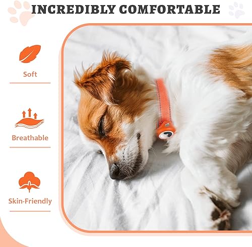 Miniatura 5 de AirTag - Collar de perro Naranja - Talla M Collar reflectante de Apple Airtag para perro, collar de perro grueso AirTag, soporte integrado para