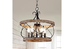 15.7" Farmhouse Chandelier: A Rustic Charm for Your Dining Room
