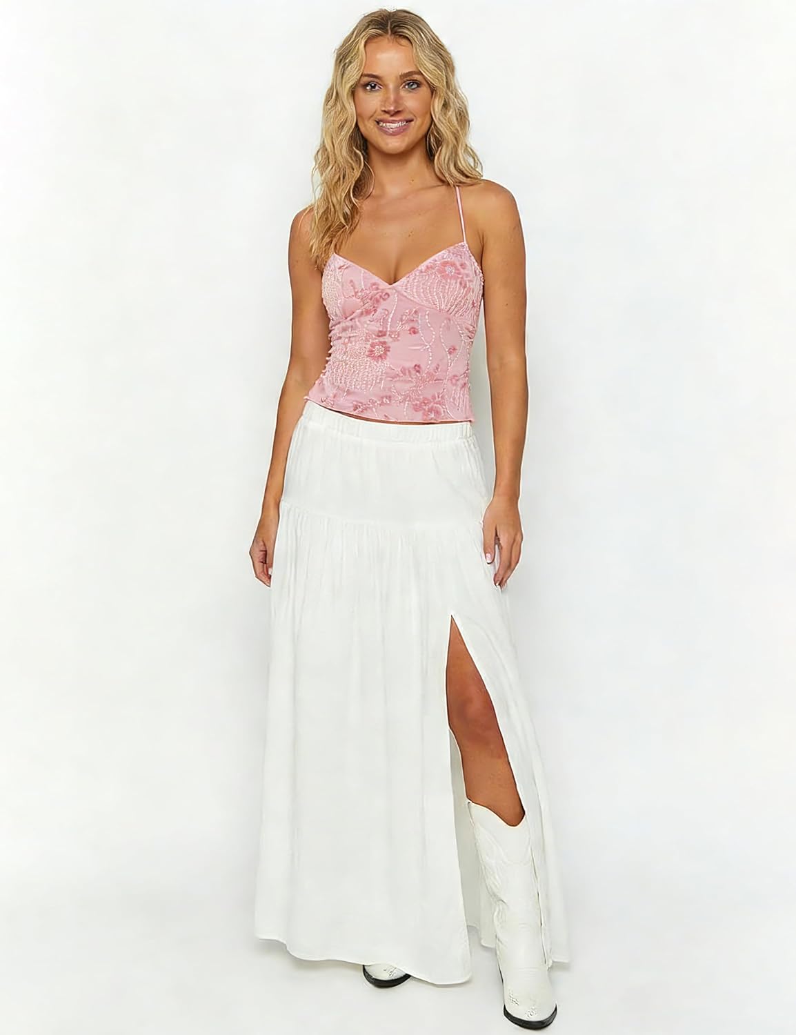 Women Sequin Cami Top Rhinestone Sparkle Sleeveless V Neck Camisole Open Back Summer Crop Top Party Clubwear - Image 5