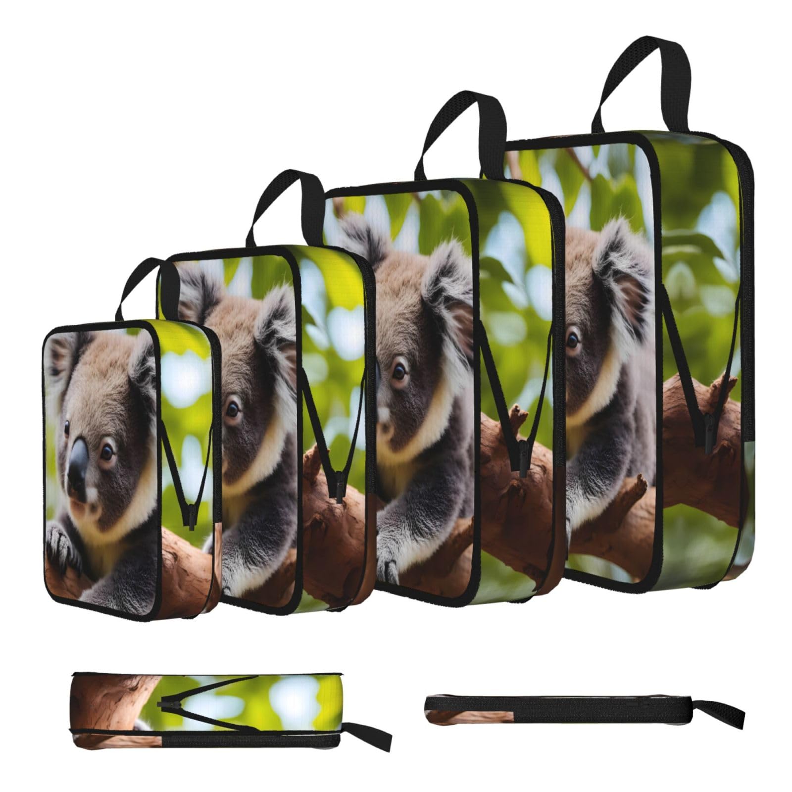 Sxzvvbn Black A Little Koala Compression Packing Cubes 4 Piece Set