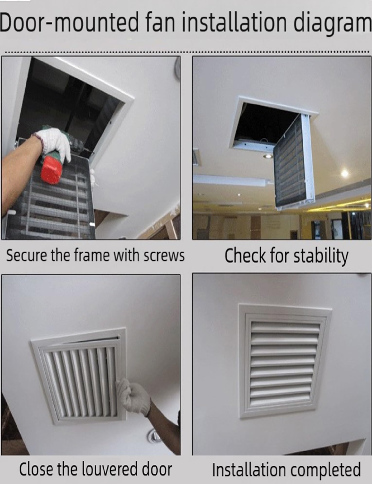 Rejilla de ventilación ajustable y panel de acceso con rejilla para difusor de suministro de aire, ventilación mejorada de cocina y ducha (30 x 30 cm)