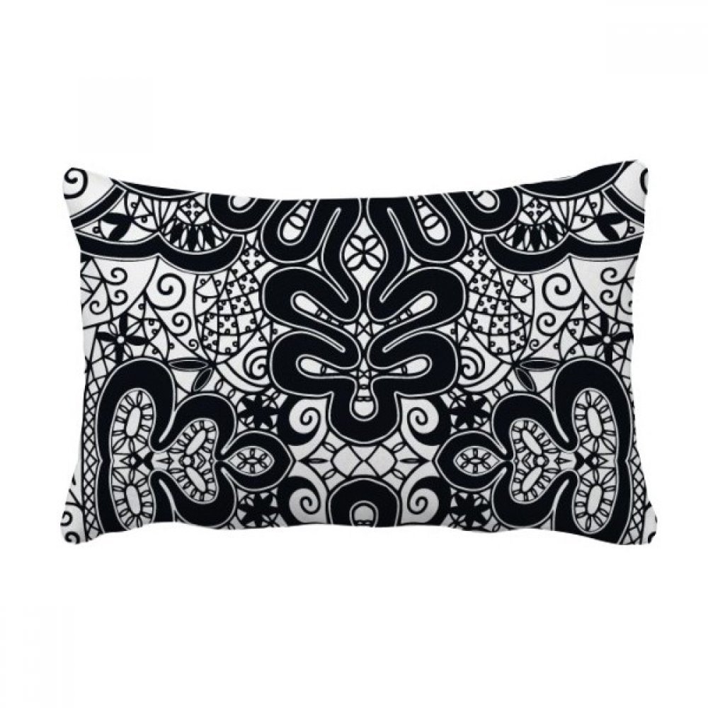 Oreiller décoratif style rococo noir et blanc, idée cadeau originale canapé