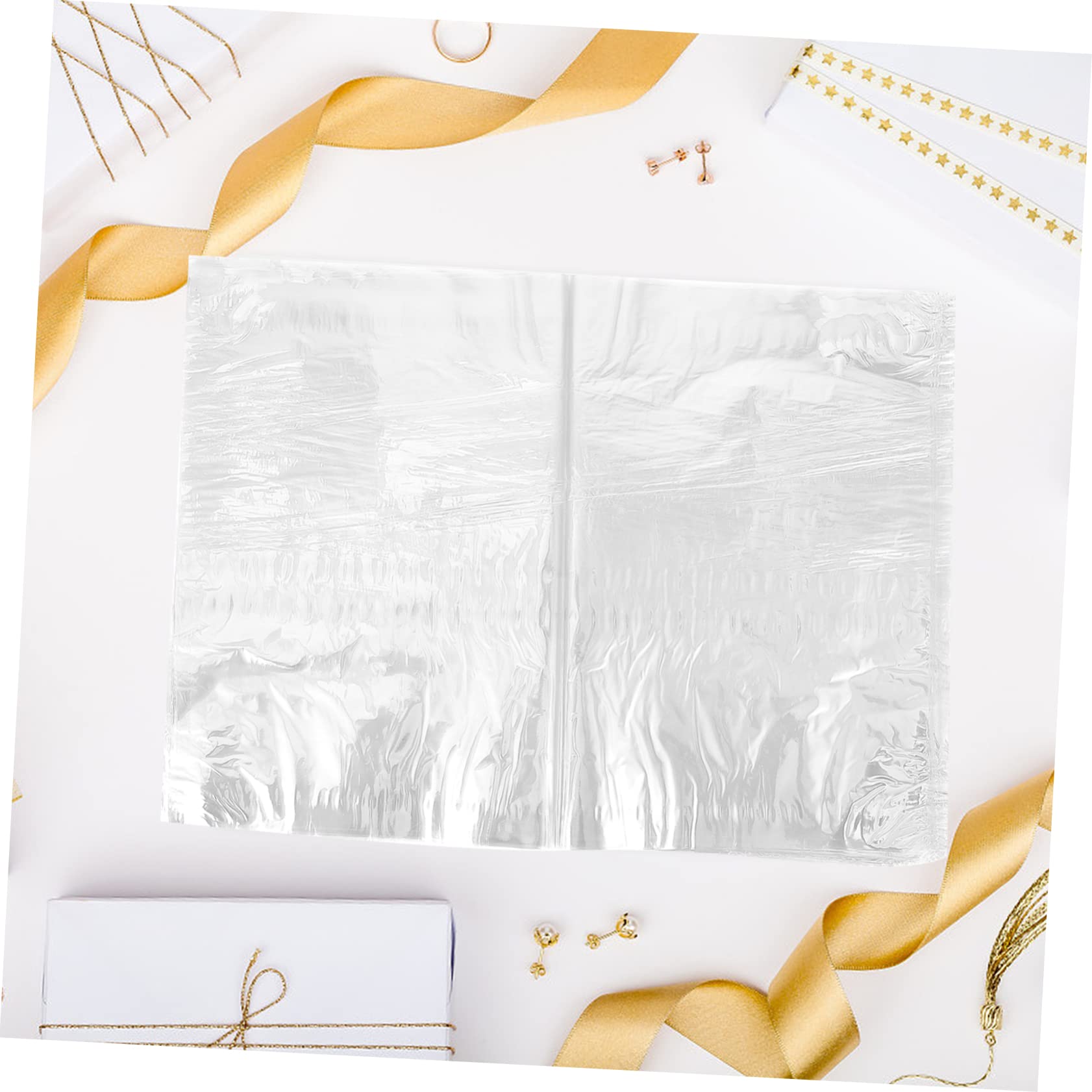 COSMEVIVI Shrink Wrap Bags for Soaps Present Baskets 100pcs Heat Shrink Packing Bags Large Cellophane Wrap for Storage