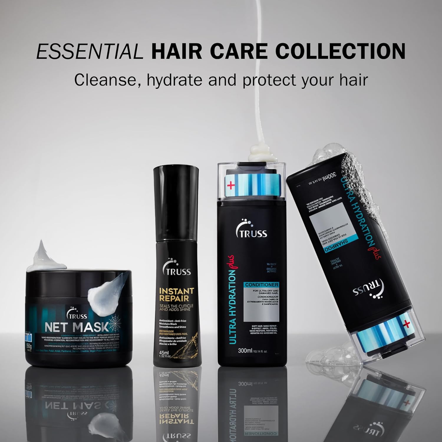 TRUSS Instant Repair Hair Serum - Leave-In Split Ends Sealer & Humidity Blocker - Provides Thermal Protection & Replenishes Moisture, Shine & Softness - Frizz Control Hair Care Products (1.52 fl oz)