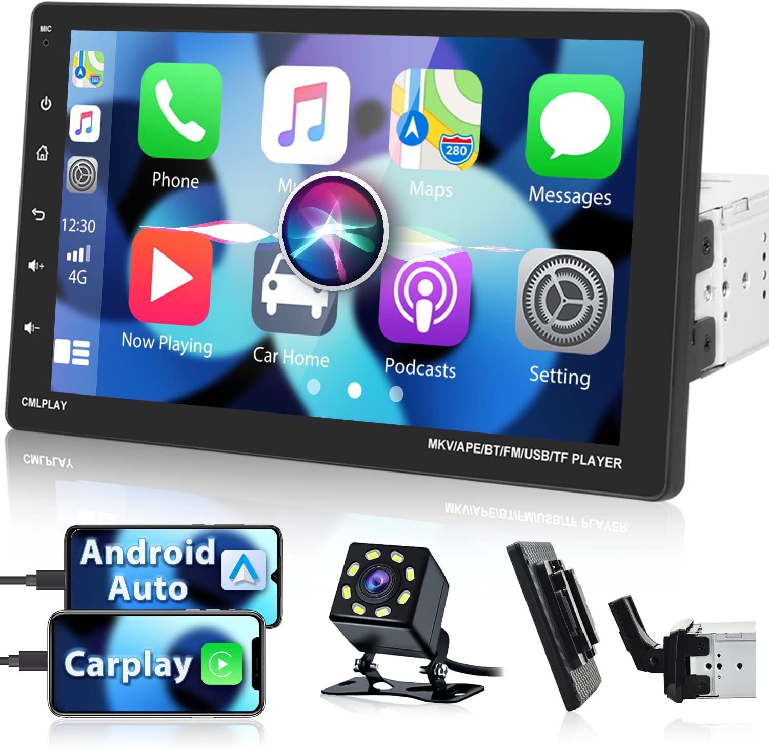 Autoradio Hikity 1 Din Con Wireless CarPlay E Android Auto - Schermo 9 Pollici Touch, Bluetooth, FM, USB - Foto 7