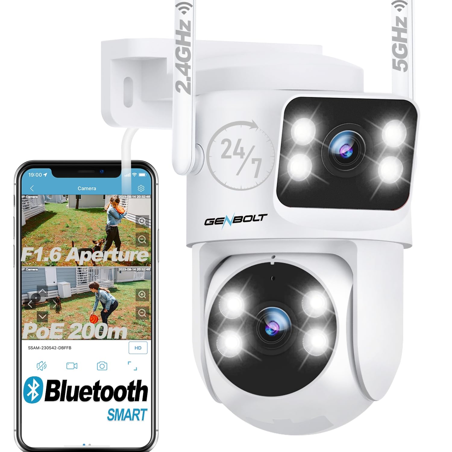 GENBOLT 防犯カメラ SMART IP PTZ CAMERA Amazon.com: GENBOLT PTZ WiFi Security Camera Outdoor with