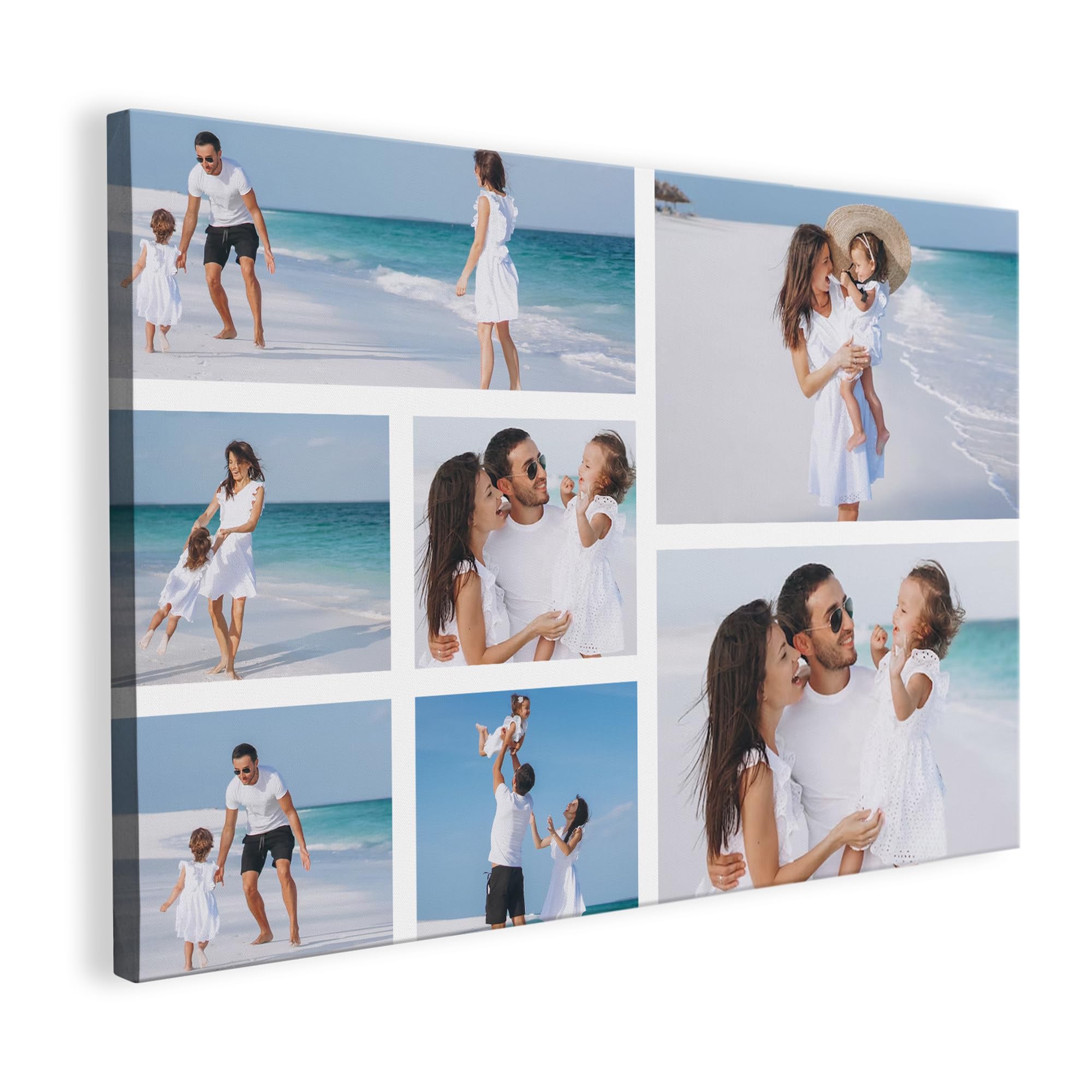 Print Maniacs Landscape 7 Photo Personalised Valentines Gifts: Canvas For Him & Her, Customise With Photo
