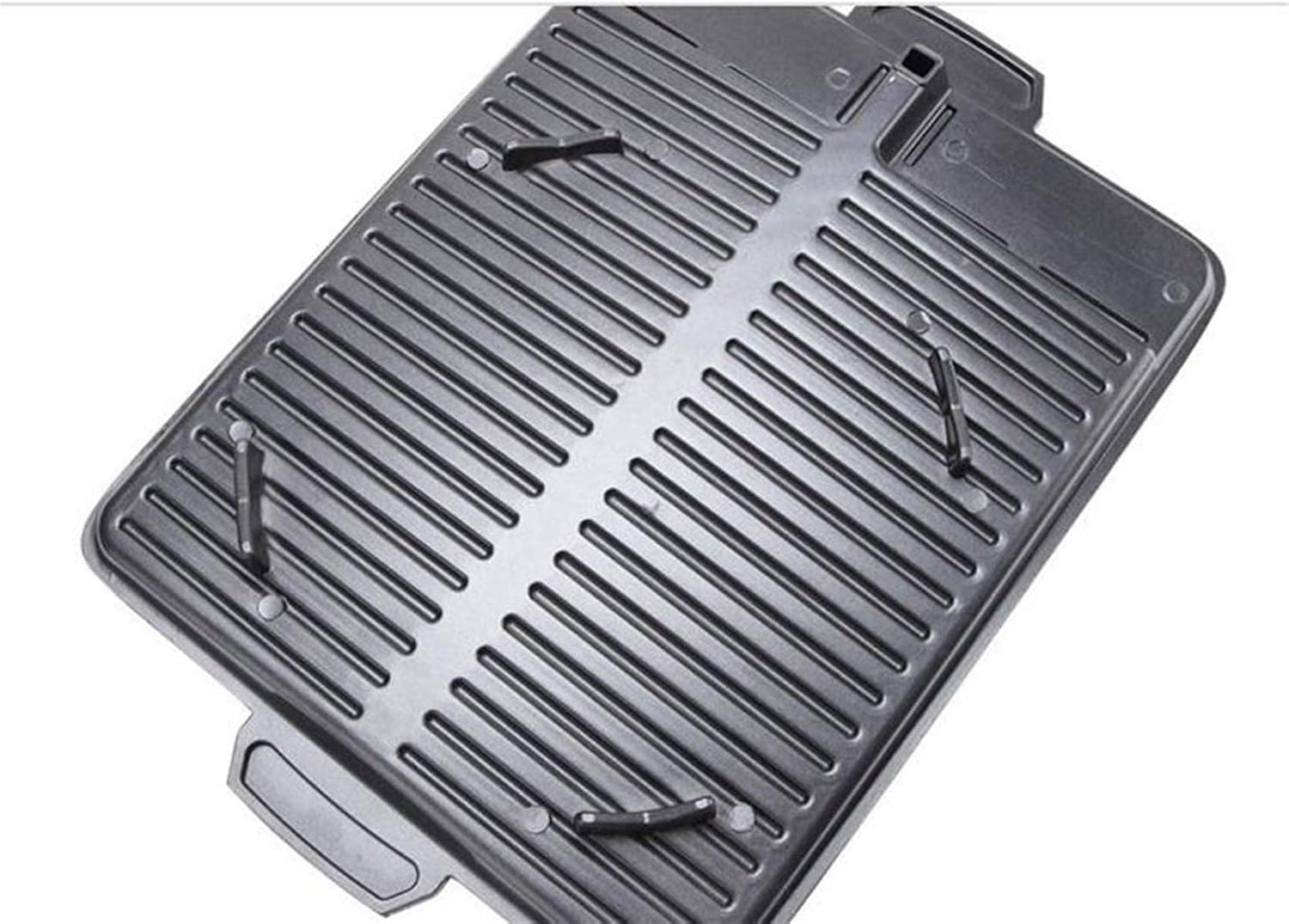 Aluminum Frying Pan-Reversible Black Reversible Black Pan with Double Handles Suitable for Stoves and Grills