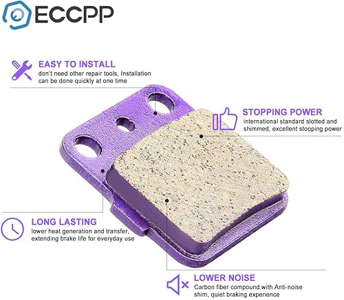 Miniatura 6 de ECCPP Pastillas de freno para Honda Sportrax 250 TRX250EX 2x4, 2009 2011 2012 2013 2014 para Honda Sportrax 250 TRX250EX 2x4, 2009 2011 2012 2013