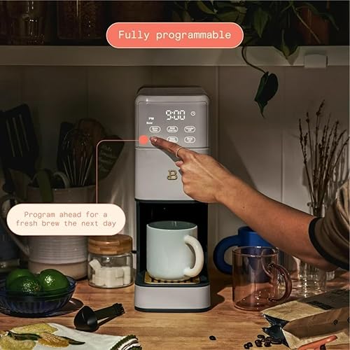 Miniatura 6 de Hermosa cafetera programable Perfect Grind de una sola porción con pantalla activada por tacto, molinillo de rebabas programable e integrado,