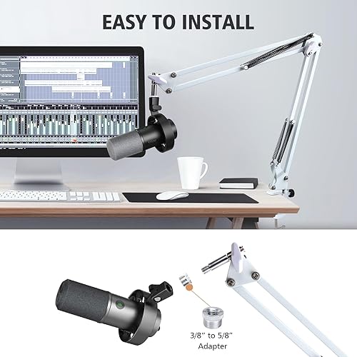 Miniatura 2 de SUNMON Brazo de brazo blanco para Fifine K688 - Brazo de brazo de micrófono compatible con micrófono Fifine, brazo de brazo de micrófono Fifine con