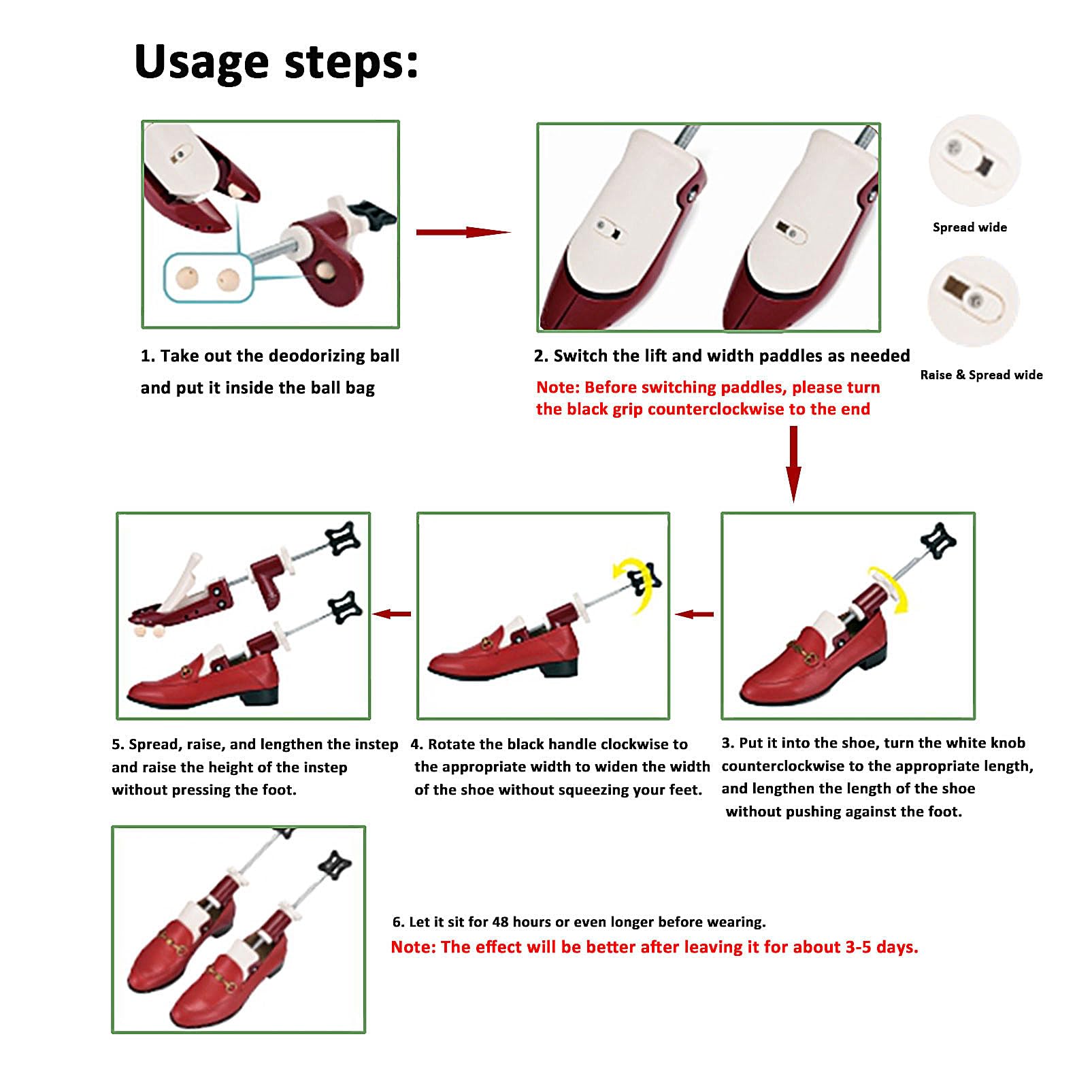 Par de ensanchadores de zapatos para mujeres y hombres, expansor de zapatos ajustable en 4 direcciones de longitud, ancho y altura para pies gruesos y anchos