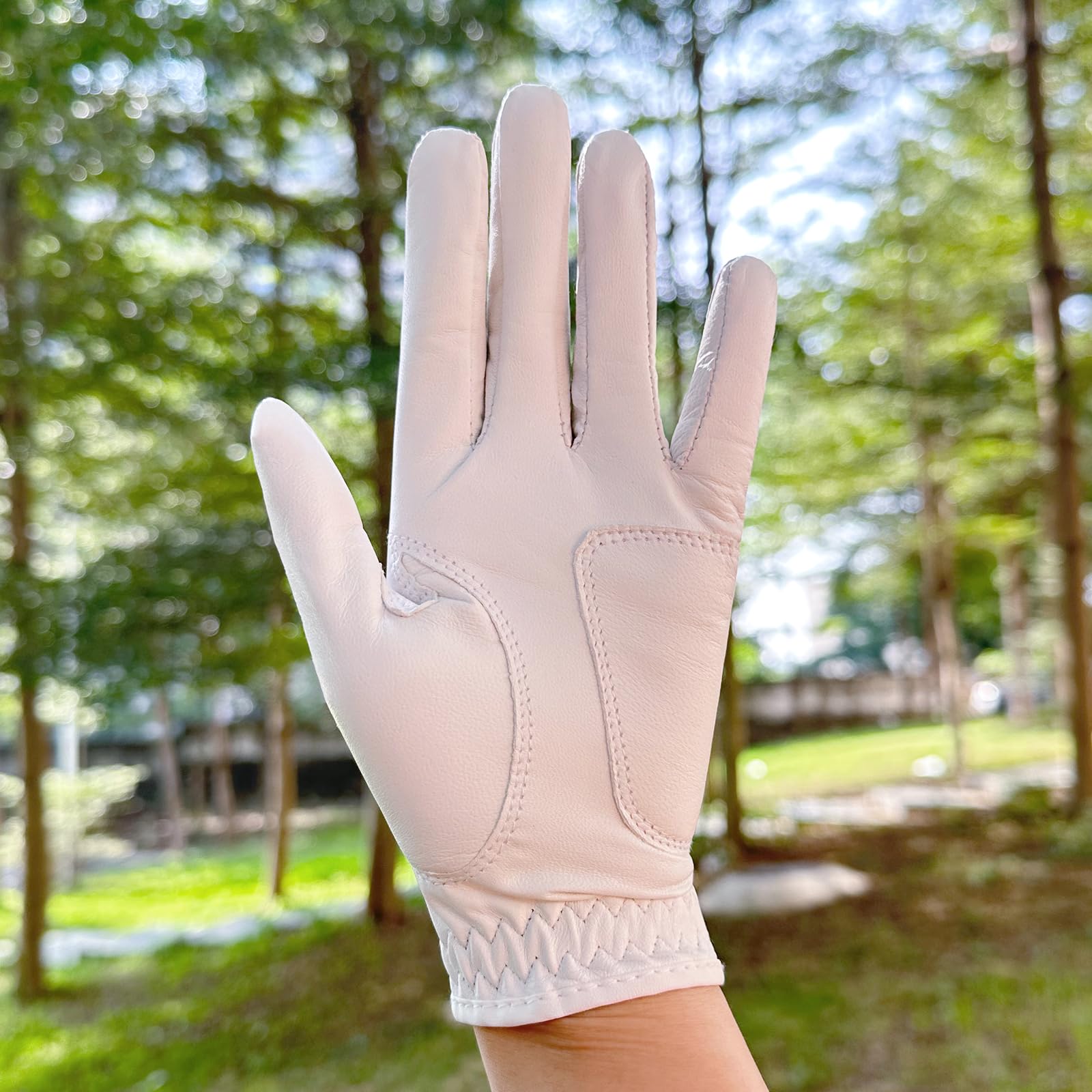 PINKTEE Damen-Golfhandschuh aus weichem Flex-Leder, mit abnehmbarem Golfballmarker, linke Hand, Größe S, M, L, XL