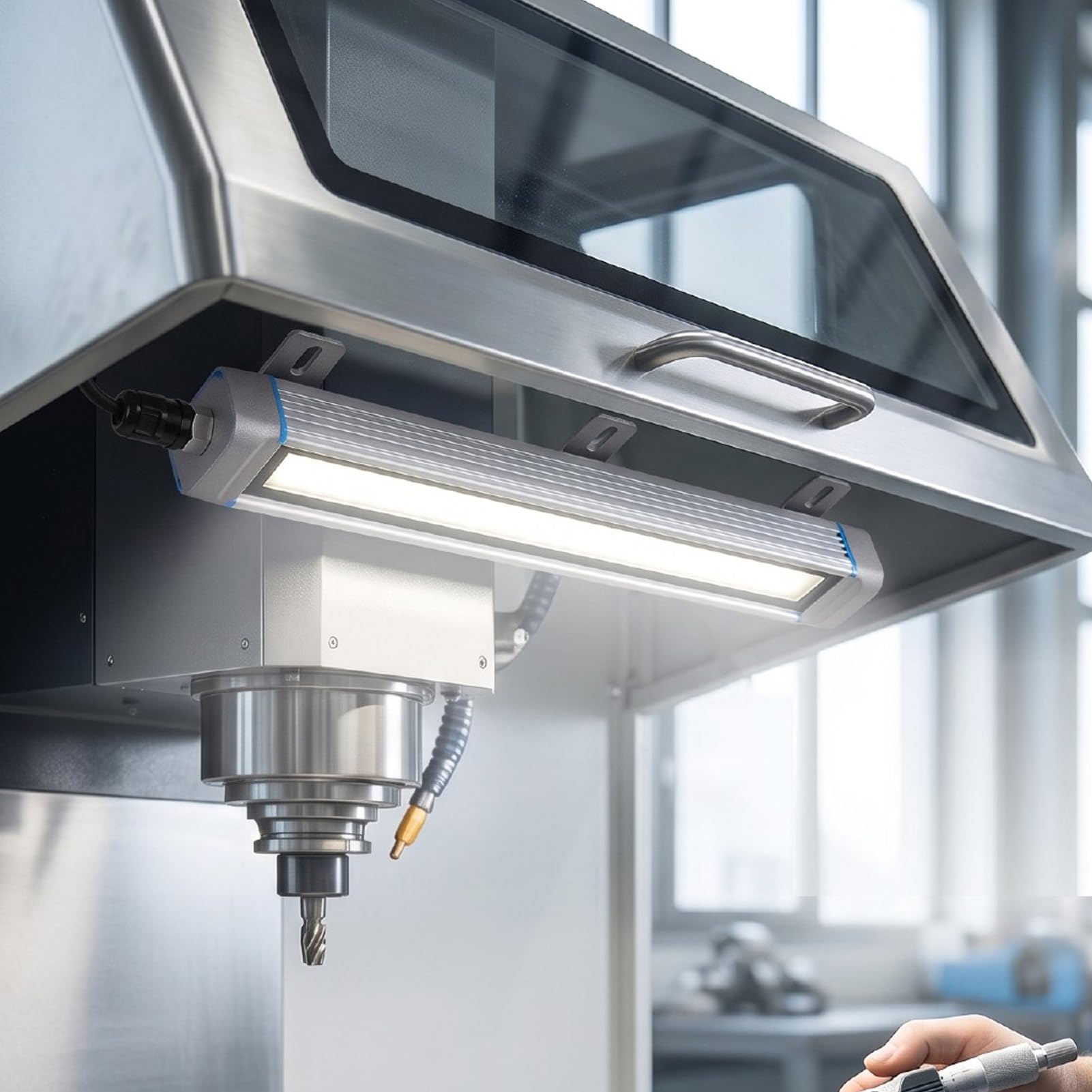 Hyuduo Lampada da Lavoro per Macchine CNC da 10 W LED, Lampada da Lavoro Impermeabile IP65 220 V, Illuminazione Industriale da 12,87 Pollici per Attrezzature di Fresatura, Tornio,