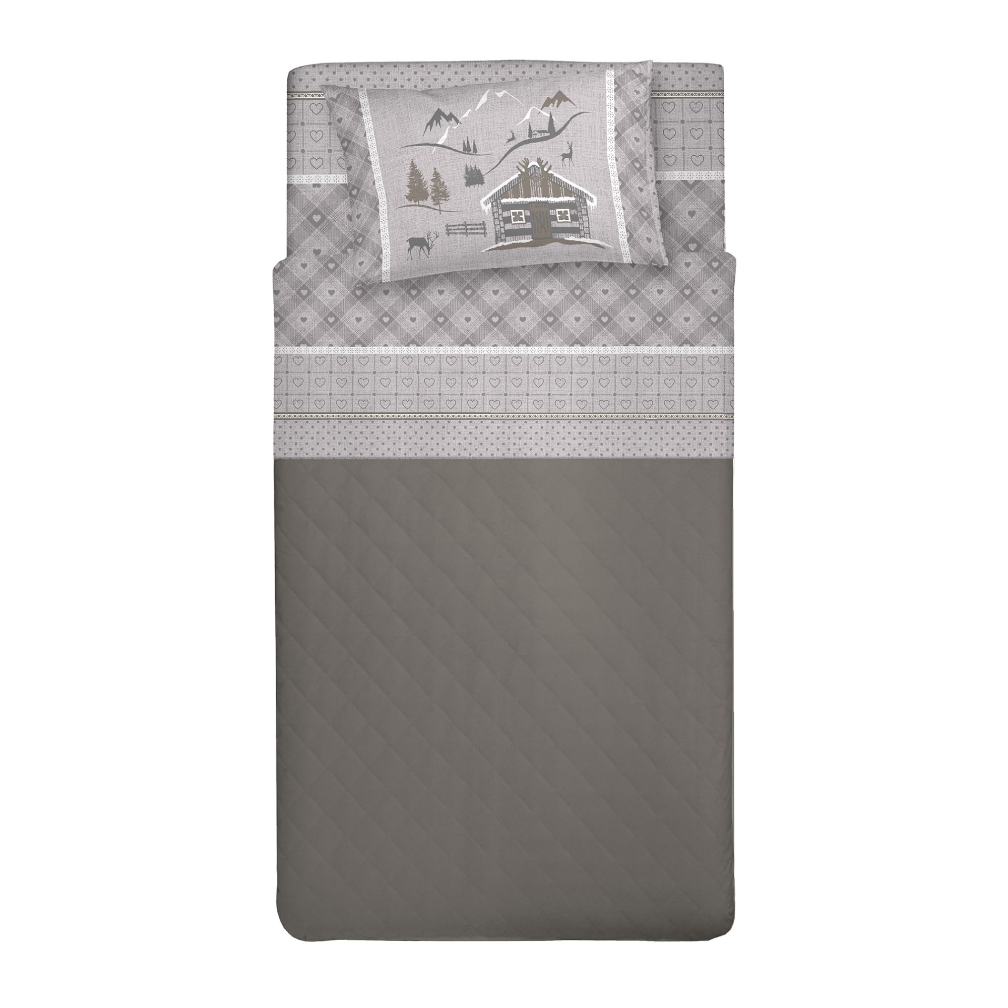 Parure de lit chaud et doux en flanelle de coton 1 Place et demie