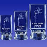 Vista 1 de Máscaras de máscaras 3D, 12 piezas personalizadas con grabado láser de cristal, recuerdo de fiesta, cumpleaños, quinceañera, Mis XV años