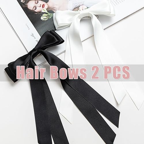 Miniatura 3 de Lazos para el pelo, 2 lazos grandes de doble cinta para mujeres, lazos para el pelo, lazos para el pelo, pinzas para el pelo, pinzas para el pelo