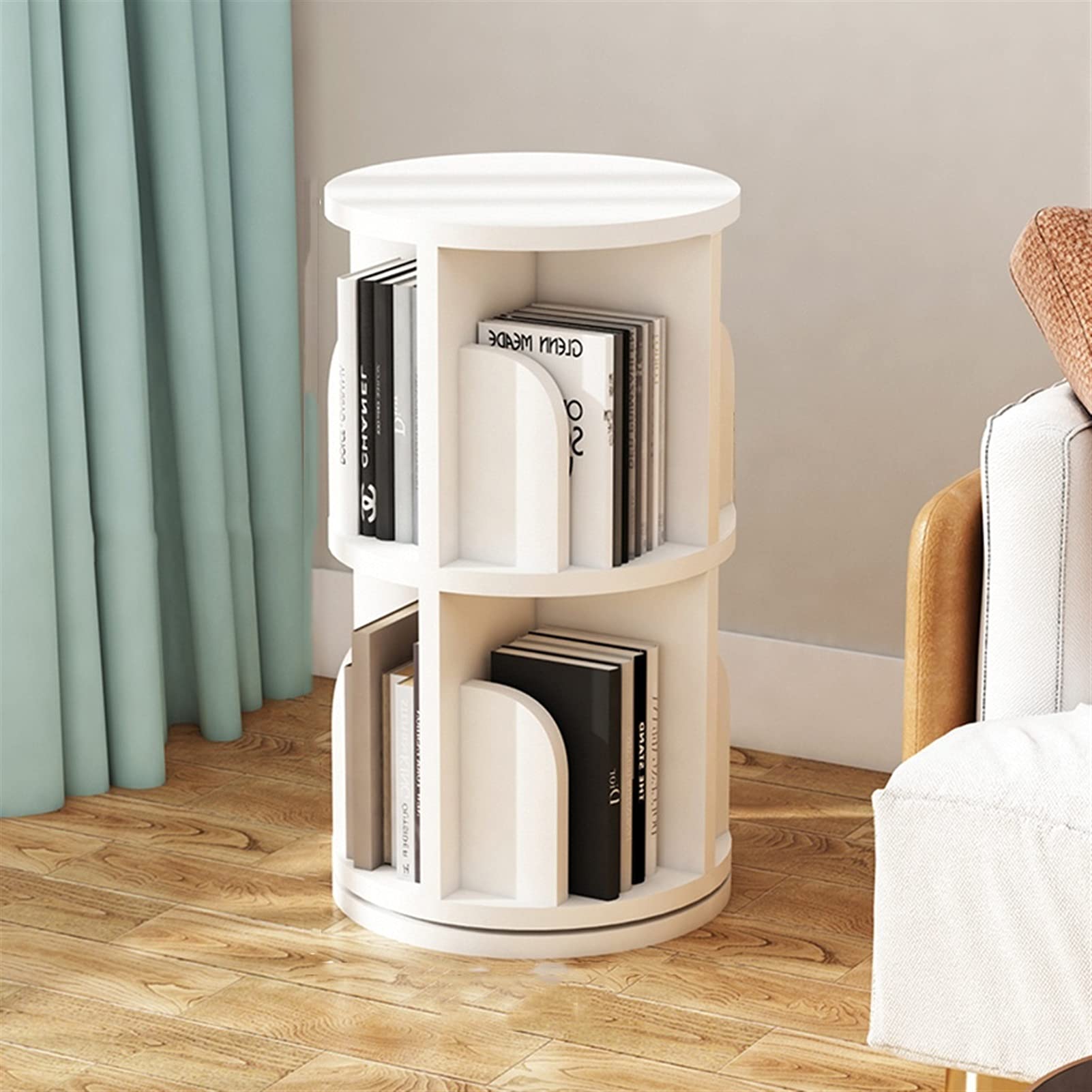 Biblioteca de niños 360 giratoria, Sala de Estar de la Sala de Estar estimula el interés en el Aprendizaje, (Color : Blanco, Size : 39 * 68cm)