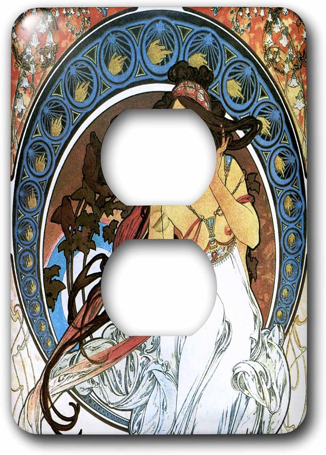 3dRose lsp_171470_2 Mucha – Muse of Music Light Switch Cover image 3