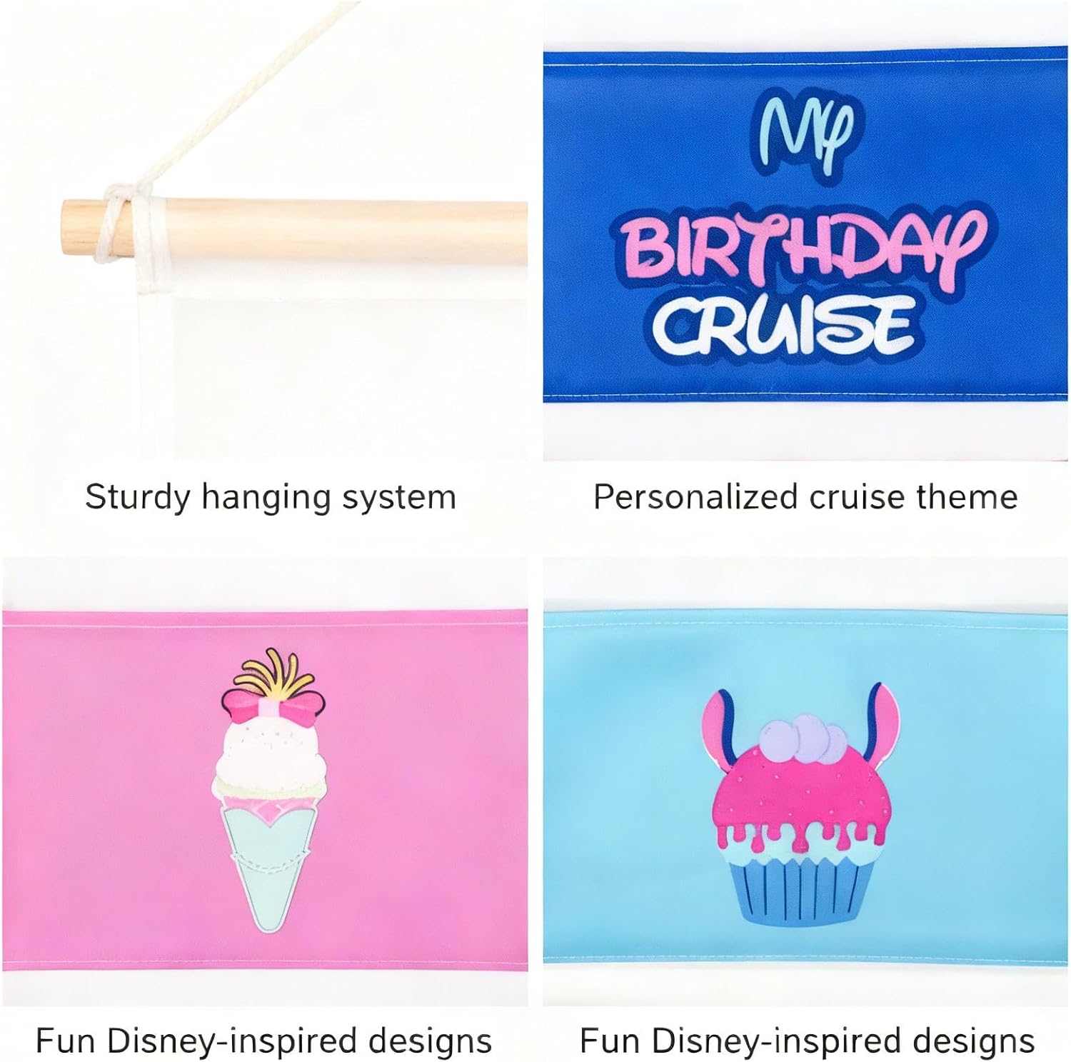 Birthday Fish Extender Hanger for Disney Cruise Gift Exchange Pixie Dust DCL Door Hanging Mail Box Bag Personalized 2025 2026 (3 pockets) image 4
