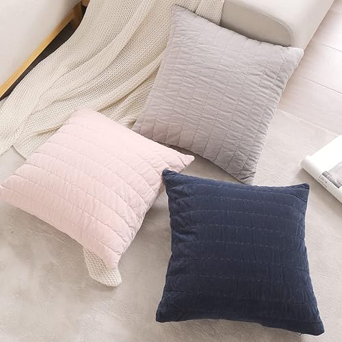 Miniatura 7 de Juego de 2 fundas de almohada de 20 x 20 pulgadas, fundas de almohada decorativas de terciopelo con cremallera oculta para dormitorio, automóvil,