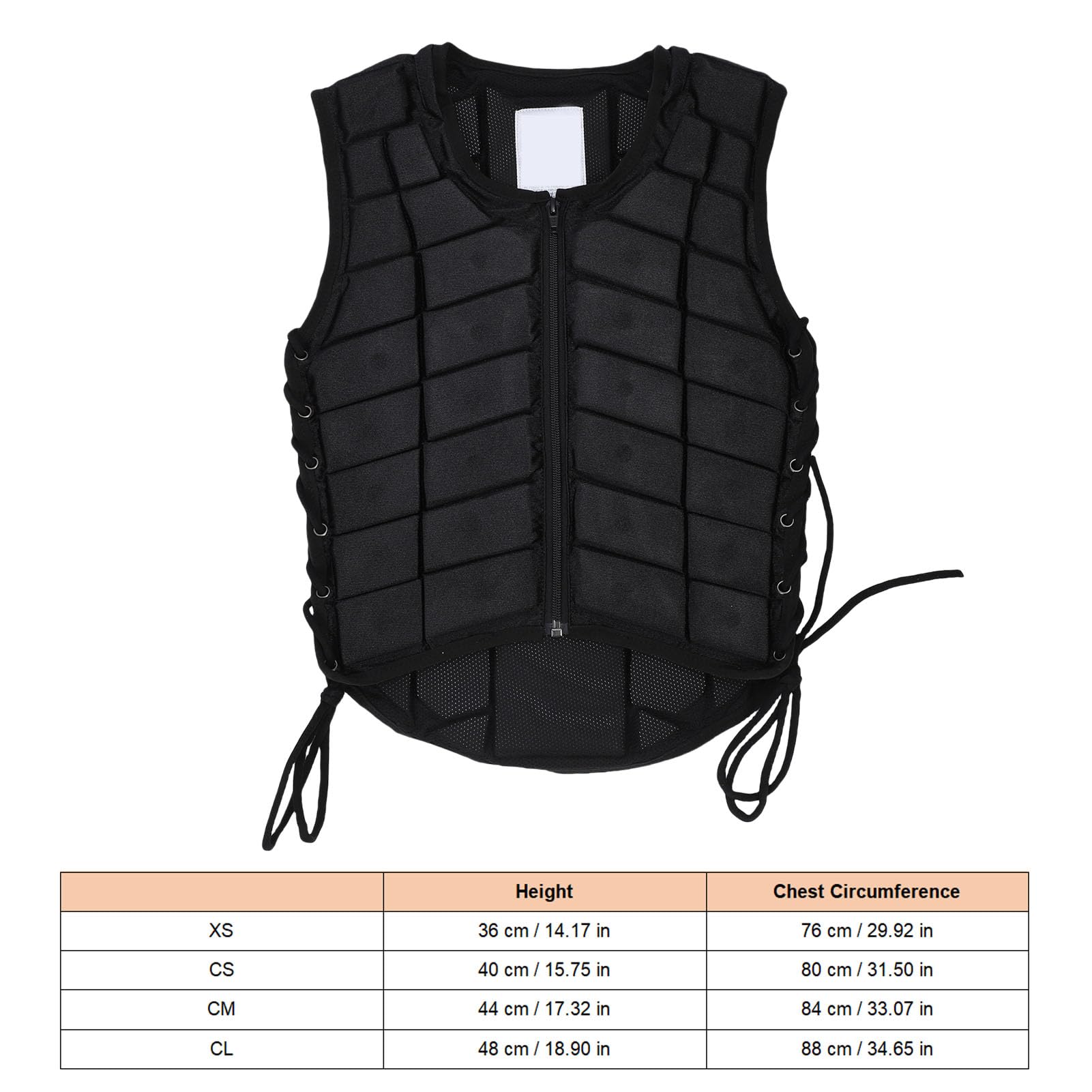 RiToEasysports Gilet d'équitation pour enfants, gilet de protection pour l'équitation, absorption des chocs avec côtés réglables, fermeture éclair, doublure respirante pour garçons et filles
