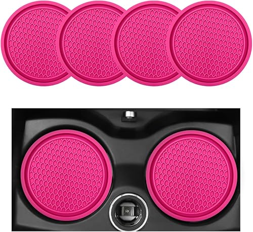 Miniatura 13 de 2PCS Posavasos para Portavasos de Coche - Adornos Incrustados Impermeables de Panal de Abeja, Inserto Antideslizante de PVC de 2.75'' para la Negro