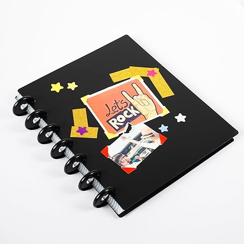 Vista 8 de Álbum de fotos de 4 x 6 pulgadas, fundas para libros con capacidad para 120 fotos horizontales, álbumes de fotos de bricolaje con 30 páginas Negro