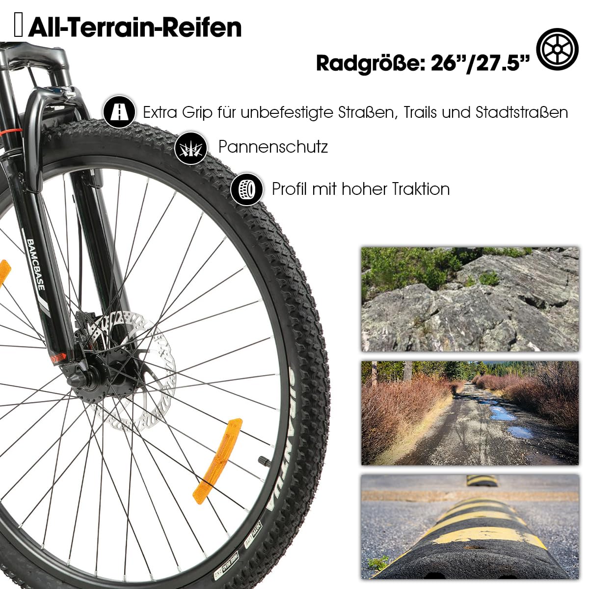 HILAND Rockford rower górski MTB 26", dla mężczyzn i kobiet, 18-biegowy rower z hamulcem tarczowym dla mężczyzn i kobiet, aluminiowa rama, Hardtail, unisex, dla dorosłych, biały