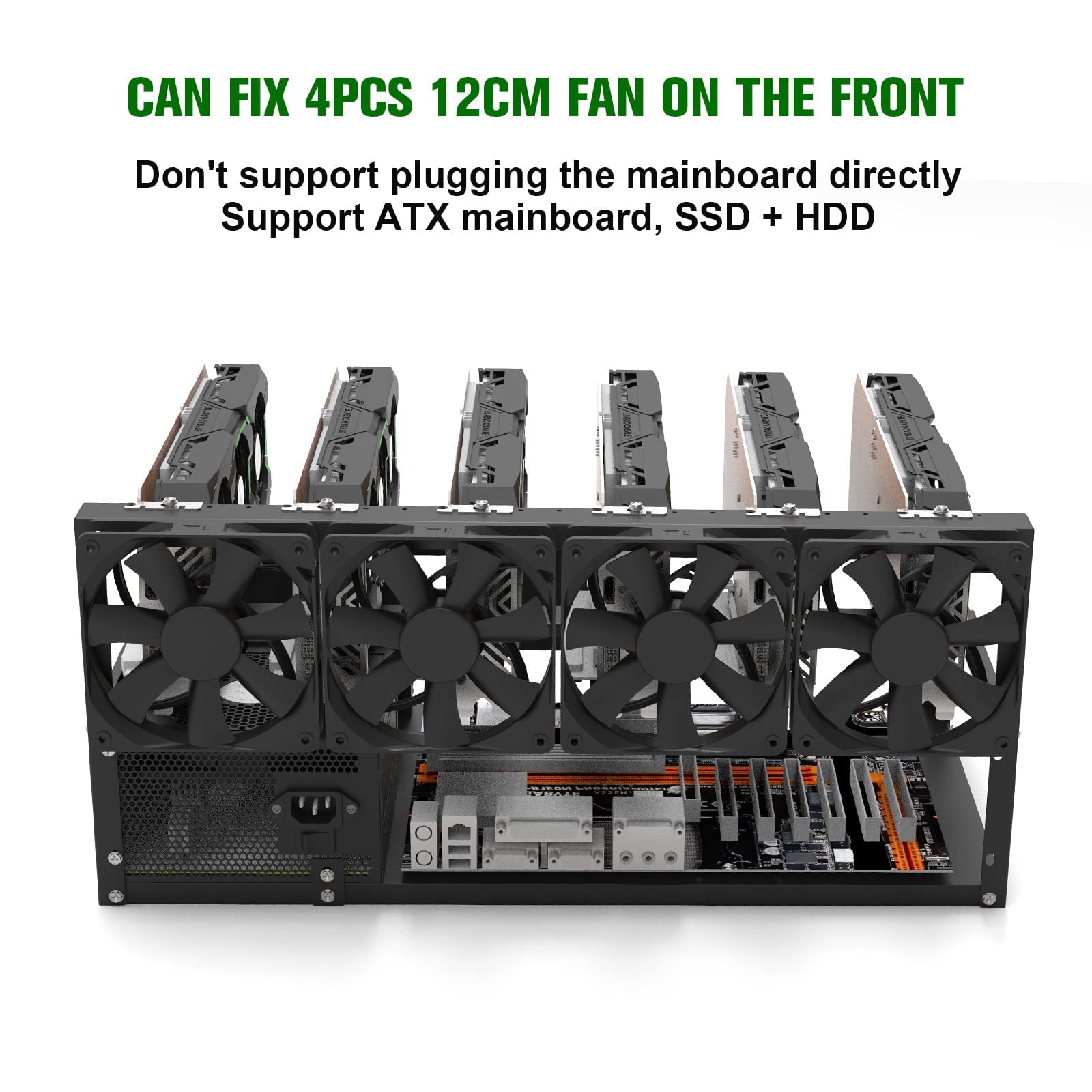 Amazon.co.jp: INHANDA マイニングリグフレーム 6/8 GPUスチール