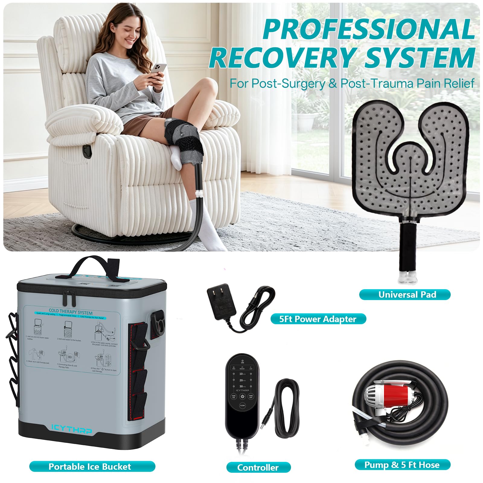 ICYTHRP Knee Ice Machine - Post Surgery Pain Relief -8 ICYTHRP Knee Ice Machine - Post Surgery Pain Relief -8
