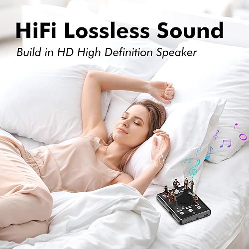 Miniatura 4 de Reproductor MP3 de 64 GB con Bluetooth 5.3, reproductor MP3 portátil con altavoz para niños con música de sonido HiFi sin pérdidas, pantalla táctil