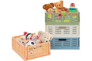 Plastic Drawer Organizer 4-Pack Collapsible Storage Boxes