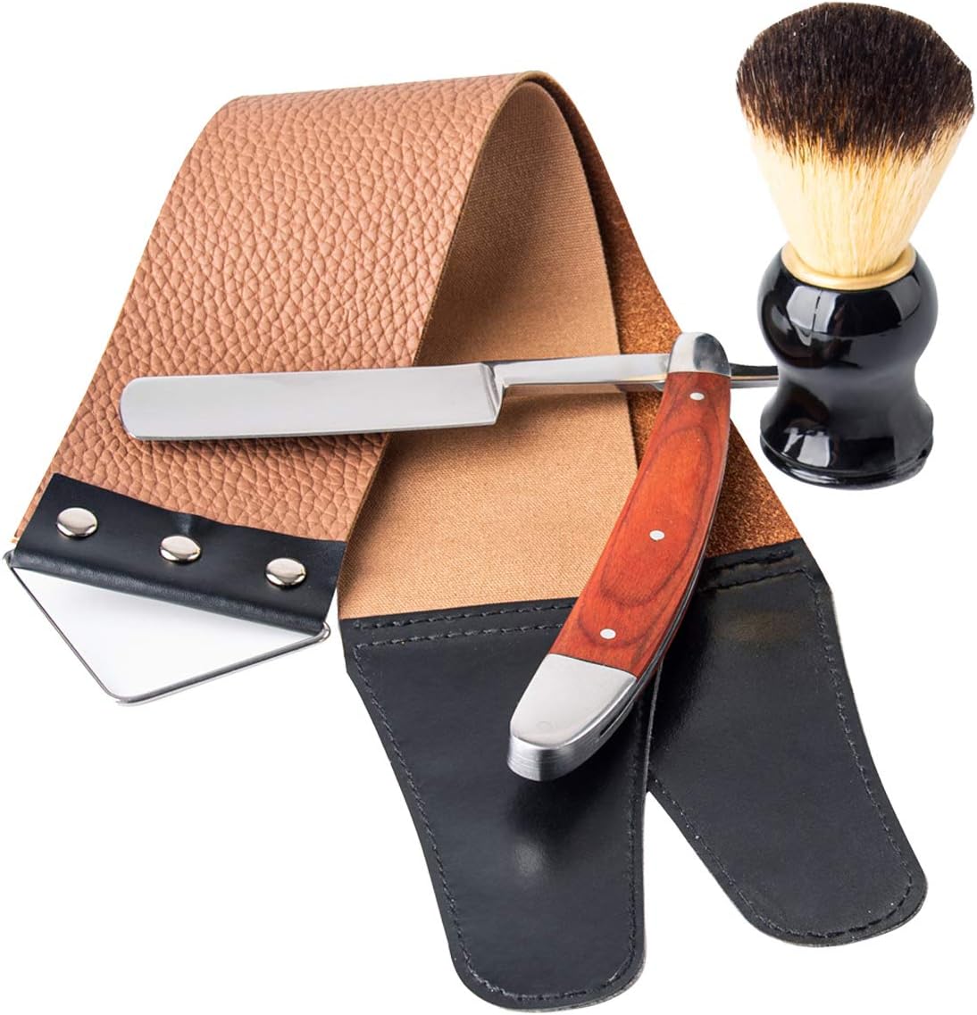 Amazon.com: Professional Straight Razor Kit With Strop, Shaving Brush ...