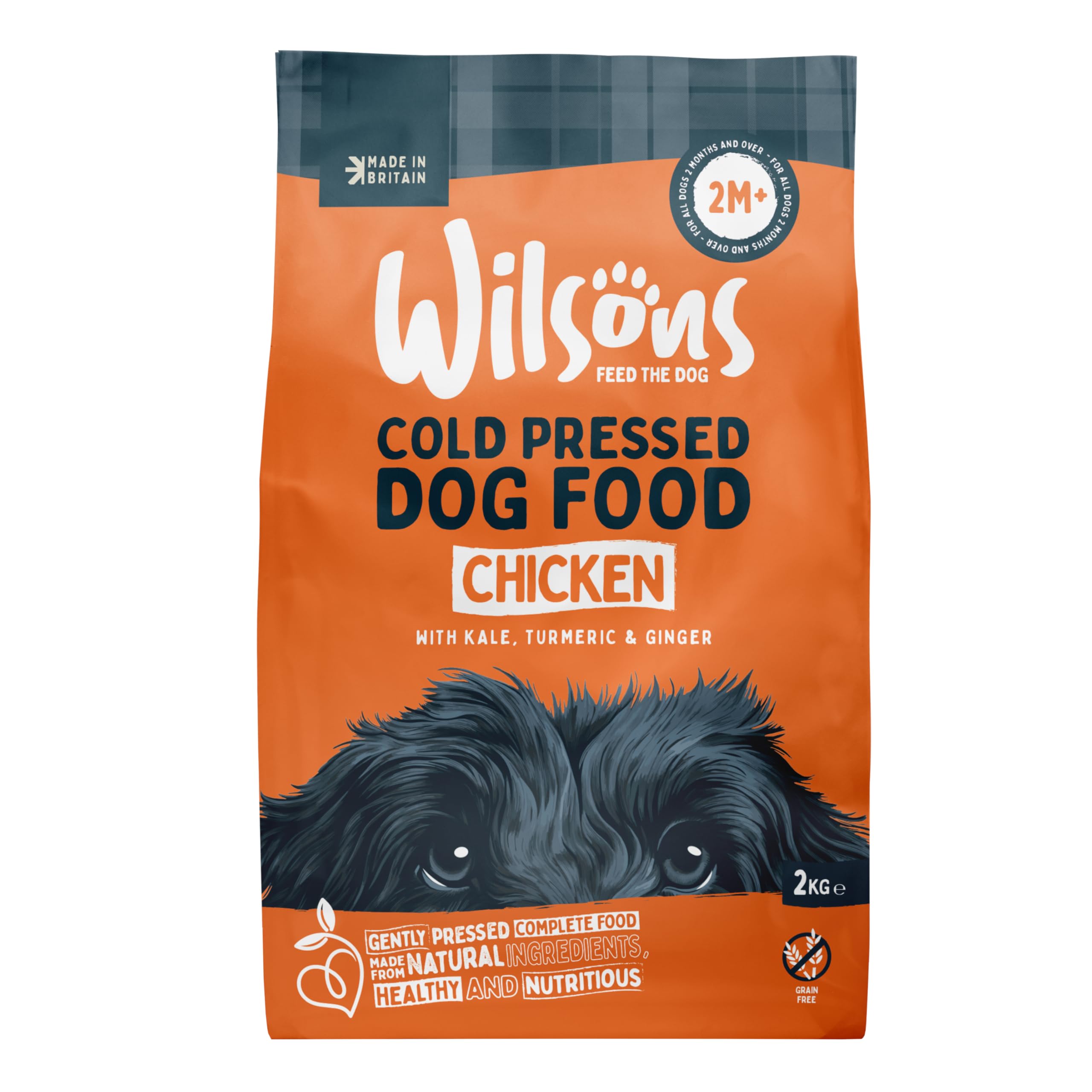Wilsons - Cold Pressed Dog Food - Complete Dry Meal with Natural, Hypoallergenic Grain Free Ingredients - Introduce Gradually for Best Results - Suitable for Adult Dogs and Puppies 2 Months+ (2kg)