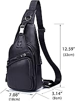 Vista 53 de LUKZIJAES Bolso bandolera de cuero genuino para hombre marrón (#1-Brown)