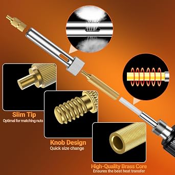 Preciva Heat Set Insert Tool, M2-M8 Threaded Inserts Kit for 3D Printing