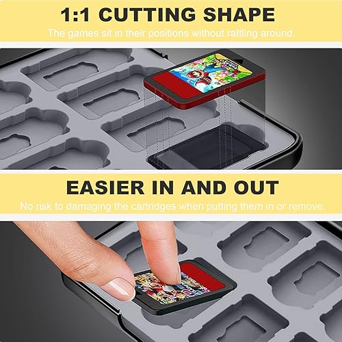 Miniatura 3 de Jusy Funda para tarjetas de juego para Nintendo Switch, con 24 ranuras para tarjetas de juego y 24 ranuras para tarjetas micro SD