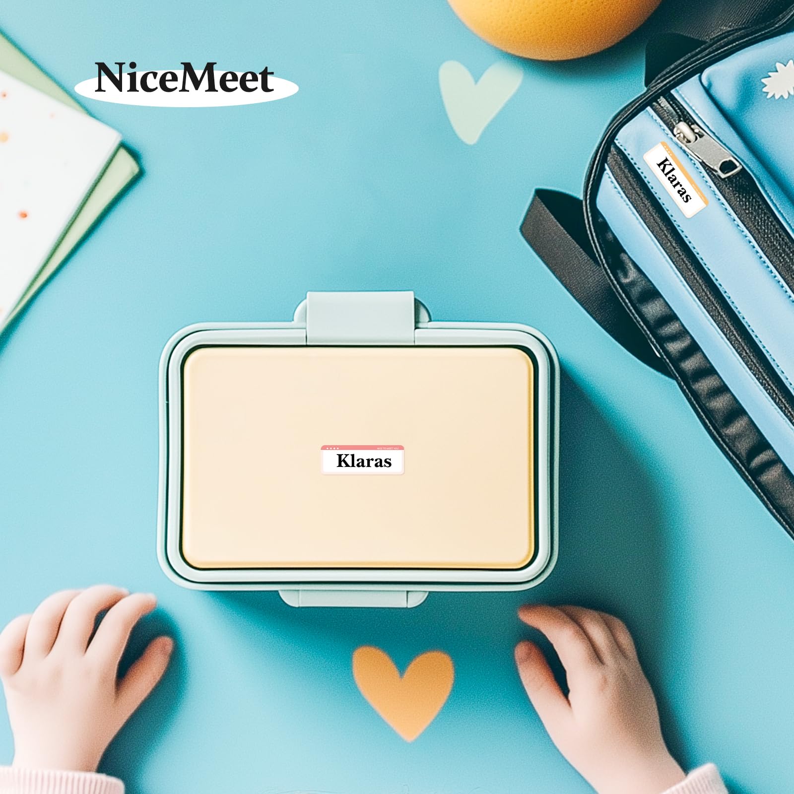 NIIMBOT Namensaufkleber 160 Stück, Etiketten für D11/D110/D101 Etikettendrucker, Wasserfeste Namensschilder für für Kinder Gegenstände, für Kita Schule und Kindergarten (Treffen)