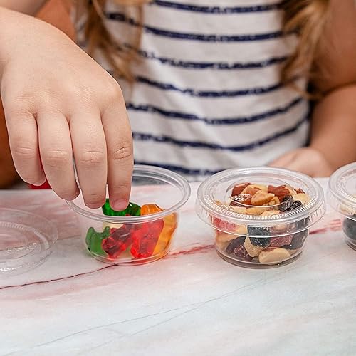 Vista 19 de Green Direct Recipientes de plástico pequeños desechables de 5.5 onzas con tapas, recipientes para condimentos de porciones para chupitos