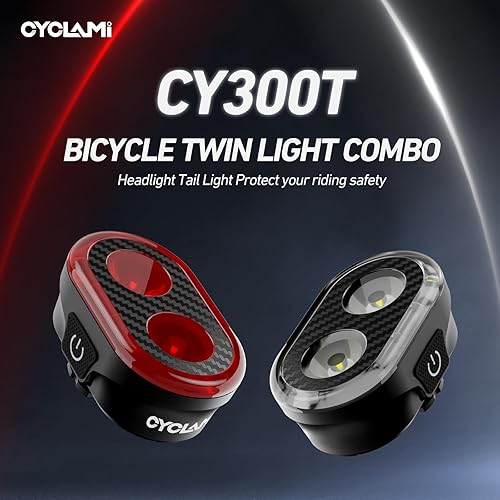 Miniatura 5 de Luces de bicicleta delanteras y traseras, faro inteligente y luz trasera, 11+20 modos de detección de freno, luces traseras de bicicleta recargables