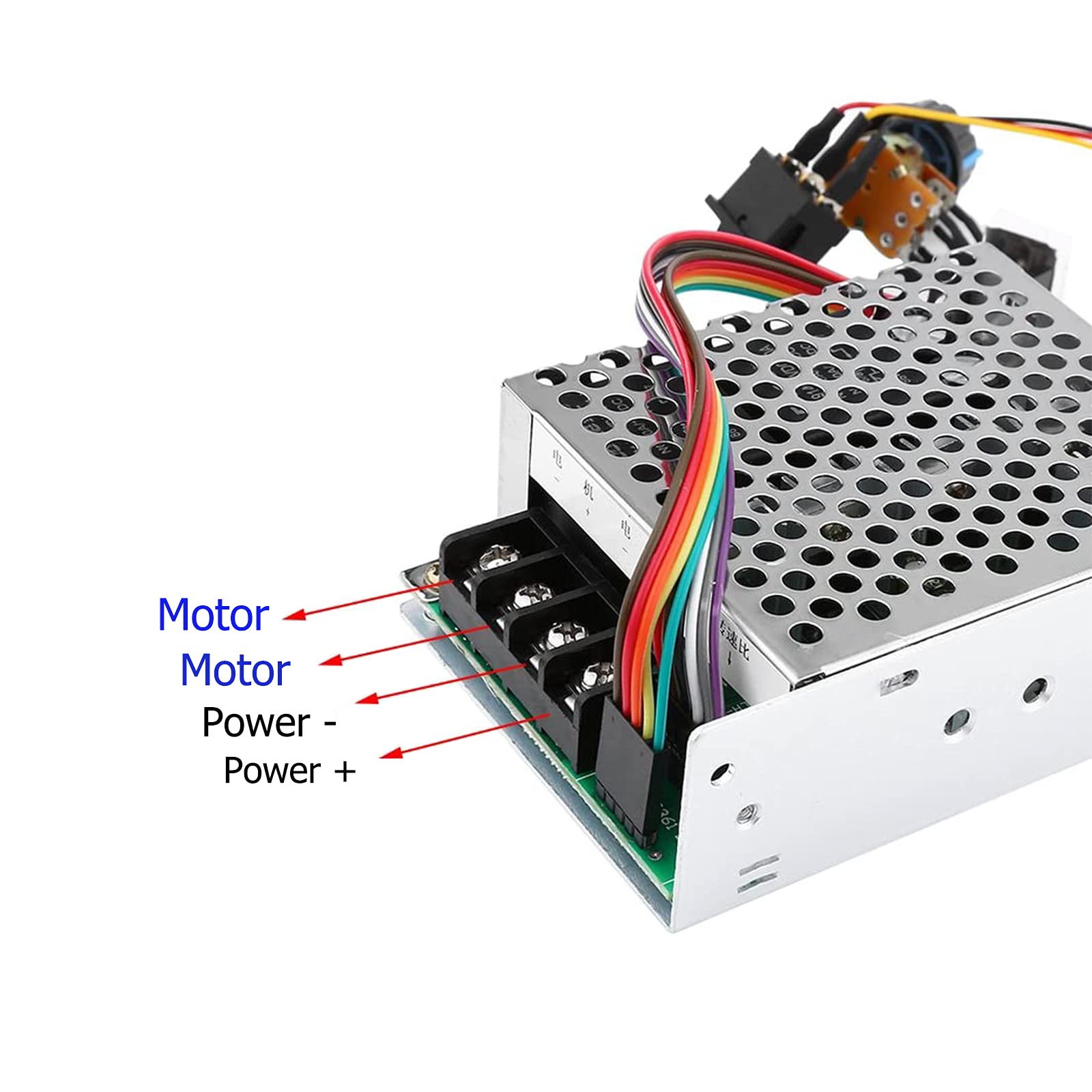 Regolatore di velocità del motore CC, PWM 10-55V 12V 24V 36V 48V 60A, Regolatore di velocità del motore CC continuo con funzione interruttore e display a LED