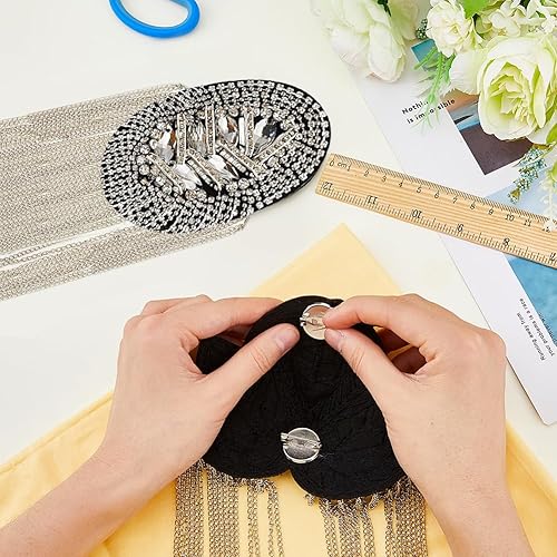 Miniatura 9 de SUPERFINDINGS Moda hombro charreteras borla hierro hombro insignia desmontable borla cadena charreteras de metal cuentas punk flecos Epault para