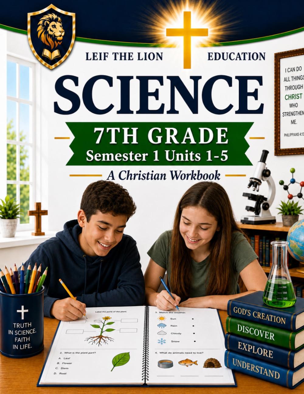 7th Grade Science - Semester 1 (Units 1-5): A Christian Homeschool Workbook